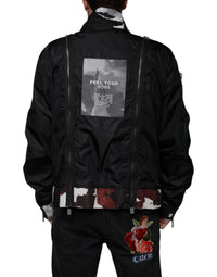 Dolce & Gabbana Black Nylon Full Zip Men Bomber Men's Jacket