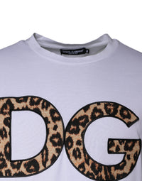 Dolce & Gabbana White DG Logo Cotton Shorts Sleeves Men's T-shirt