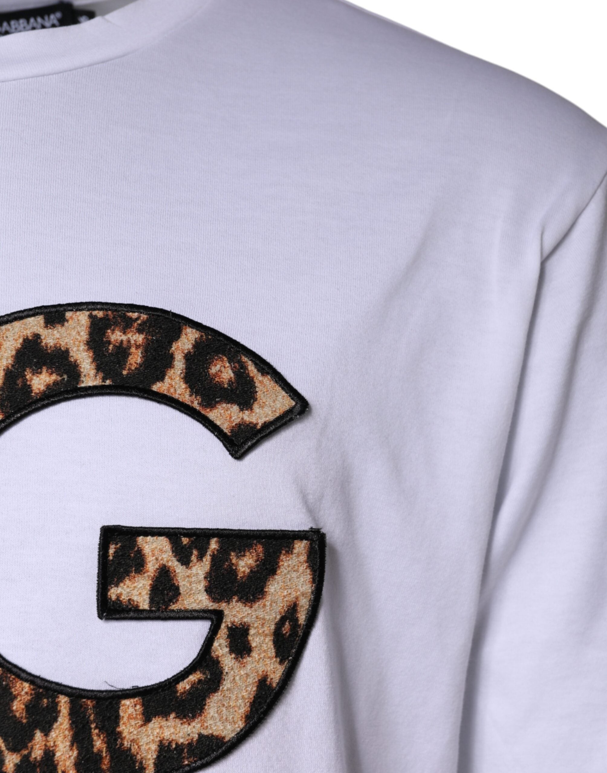 Dolce & Gabbana White DG Logo Cotton Shorts Sleeves Men's T-shirt