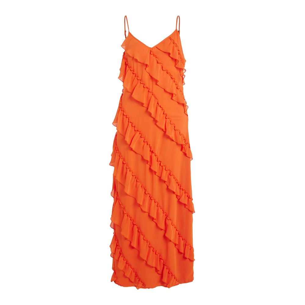 Vila Clothes Vila Clothes Orange Polyester Women's Dress