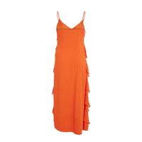 Vila Clothes Vila Clothes Orange Polyester Women's Dress
