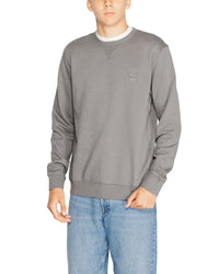 Boss Green Patch Crew Sweat Sweatshirt for Men Medium Grey