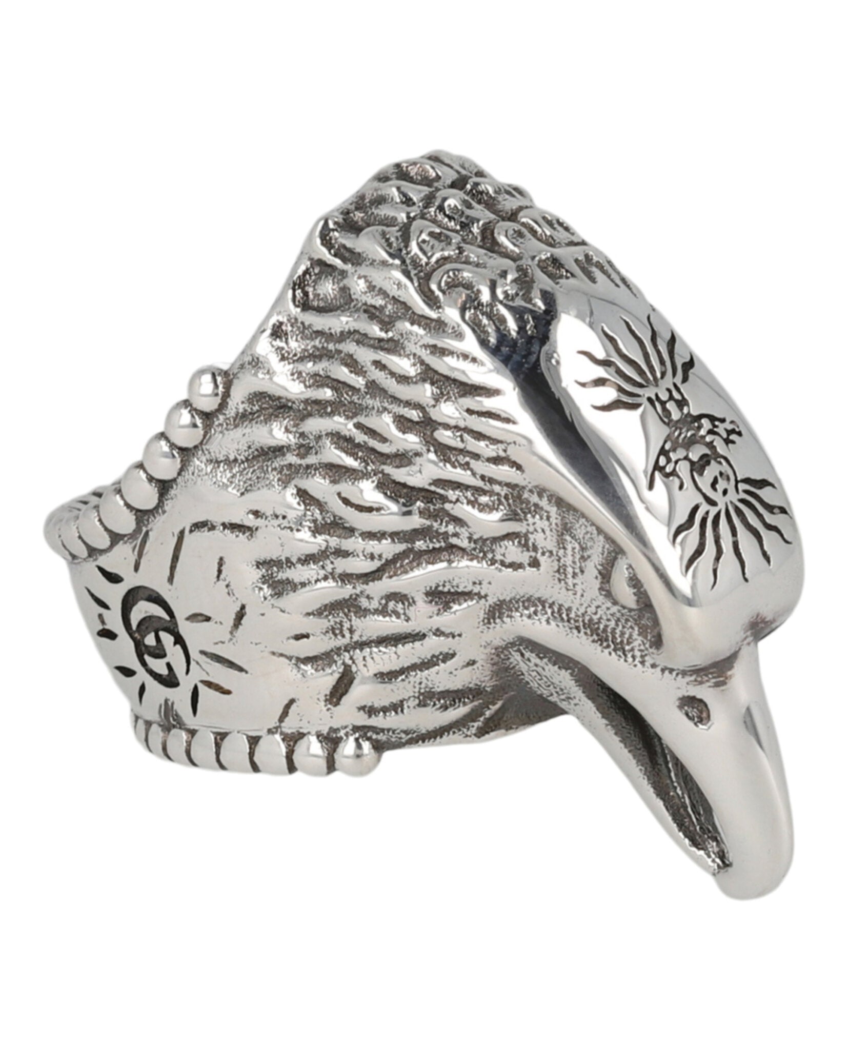 Gucci Mens Anger Forest Eagle Ring 9 Silver