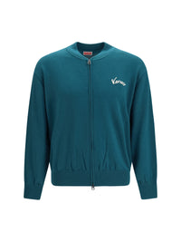 Kenzo Men Kenzo Eiffel Tower Design Wool Zip Cardigan