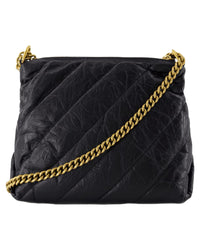 Balenciaga Quilted Leather Crush Small Shoulder Bag Women Black | Black