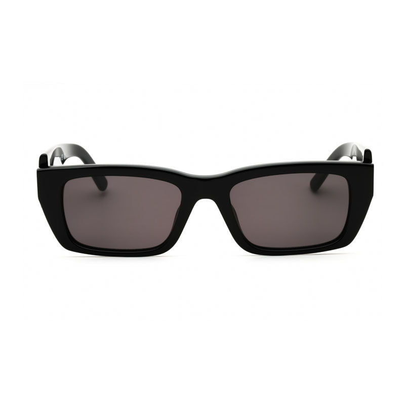 Palm Angels Sunglasses Rectangle Full Rim, Black Frame and Dark Grey Lens PERI002PALM1007