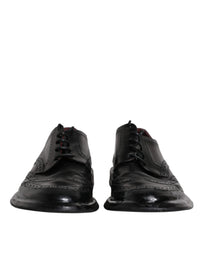 Dolce & Gabbana Dolce & Gabbana Black Leather Derby Wingtip Formal Men's Shoes