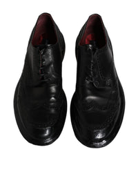Dolce & Gabbana Dolce & Gabbana Black Leather Derby Wingtip Formal Men's Shoes