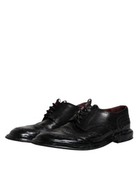 Dolce & Gabbana Dolce & Gabbana Black Leather Derby Wingtip Formal Men's Shoes