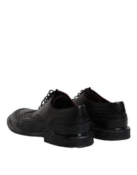 Dolce & Gabbana Dolce & Gabbana Black Leather Derby Wingtip Formal Men's Shoes