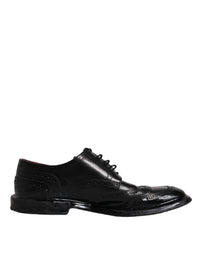 Dolce & Gabbana Dolce & Gabbana Black Leather Derby Wingtip Formal Men's Shoes