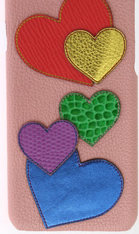 Dolce & Gabbana Dolce & Gabbana Pink Leather Heart Phone Women's Cover