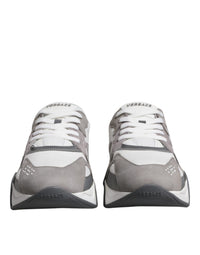Versace Grey Leather Neoprene Chunky Low Top Squalo Sneakers Men's Shoes