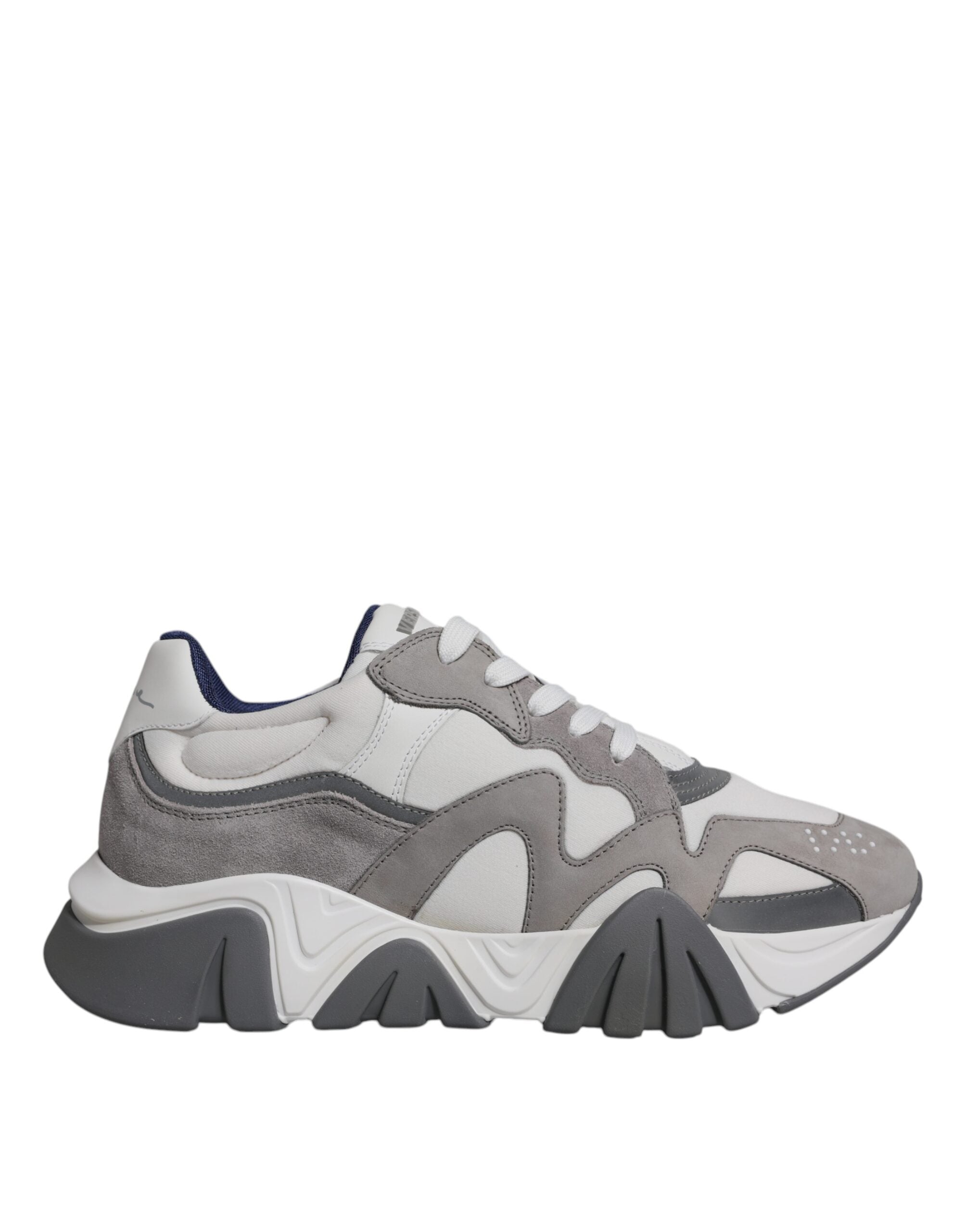 Versace Grey Leather Neoprene Chunky Low Top Squalo Sneakers Men's Shoes