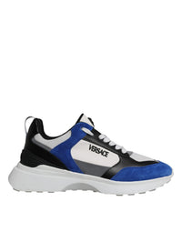 Versace Multicolor Canvas Quad Fabric Medusa Low Top Sneakers Men's Shoes