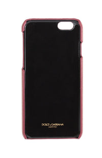 Dolce & Gabbana Dolce & Gabbana Pink Leather Heart Crystal Phone Women's Case