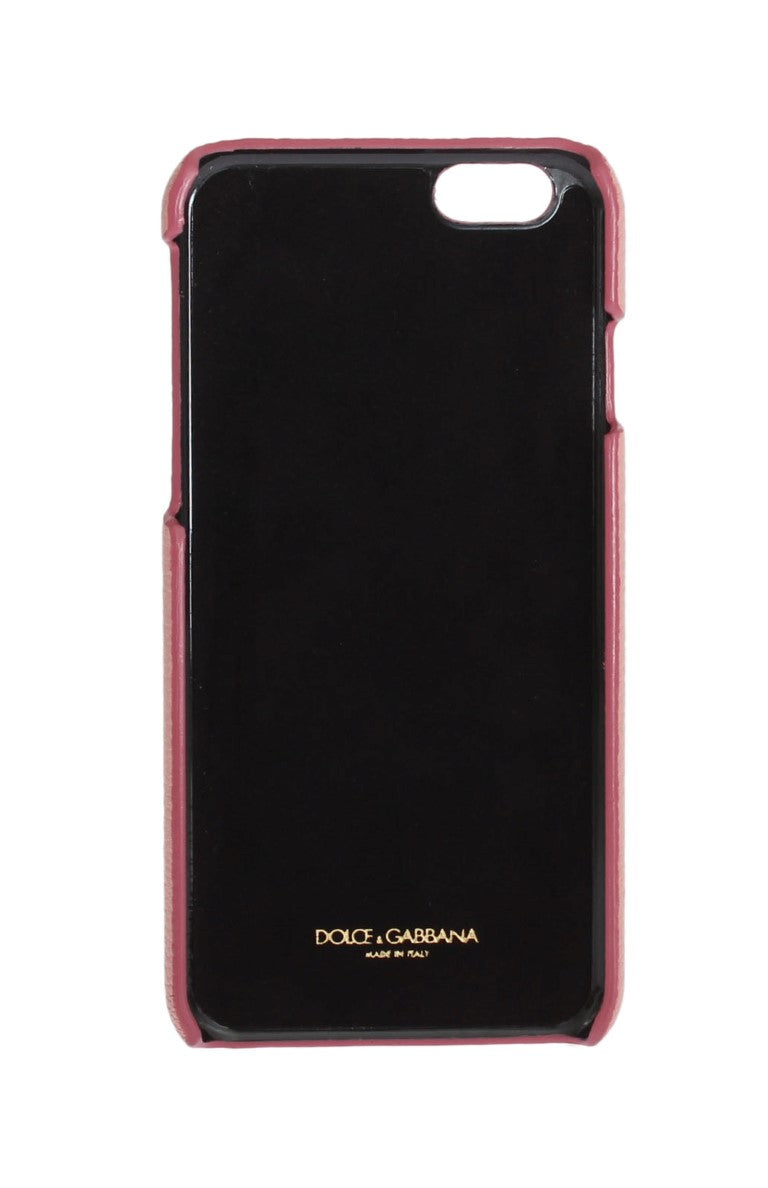 Dolce & Gabbana Dolce & Gabbana Pink Leather Heart Crystal Phone Women's Case