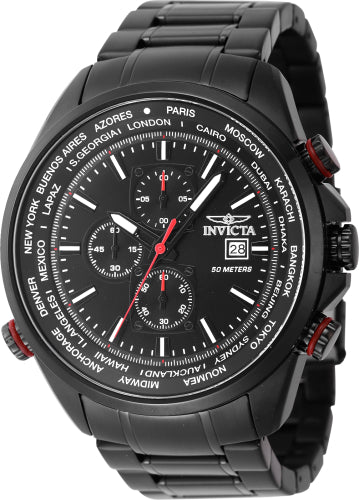 Invicta Men's Aviator Black Dial Watch - 47820