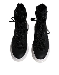 Dolce & Gabbana Black Nylon Galileo High Top Sneakers Men's Shoes