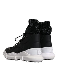 Dolce & Gabbana Black Nylon Galileo High Top Sneakers Men's Shoes