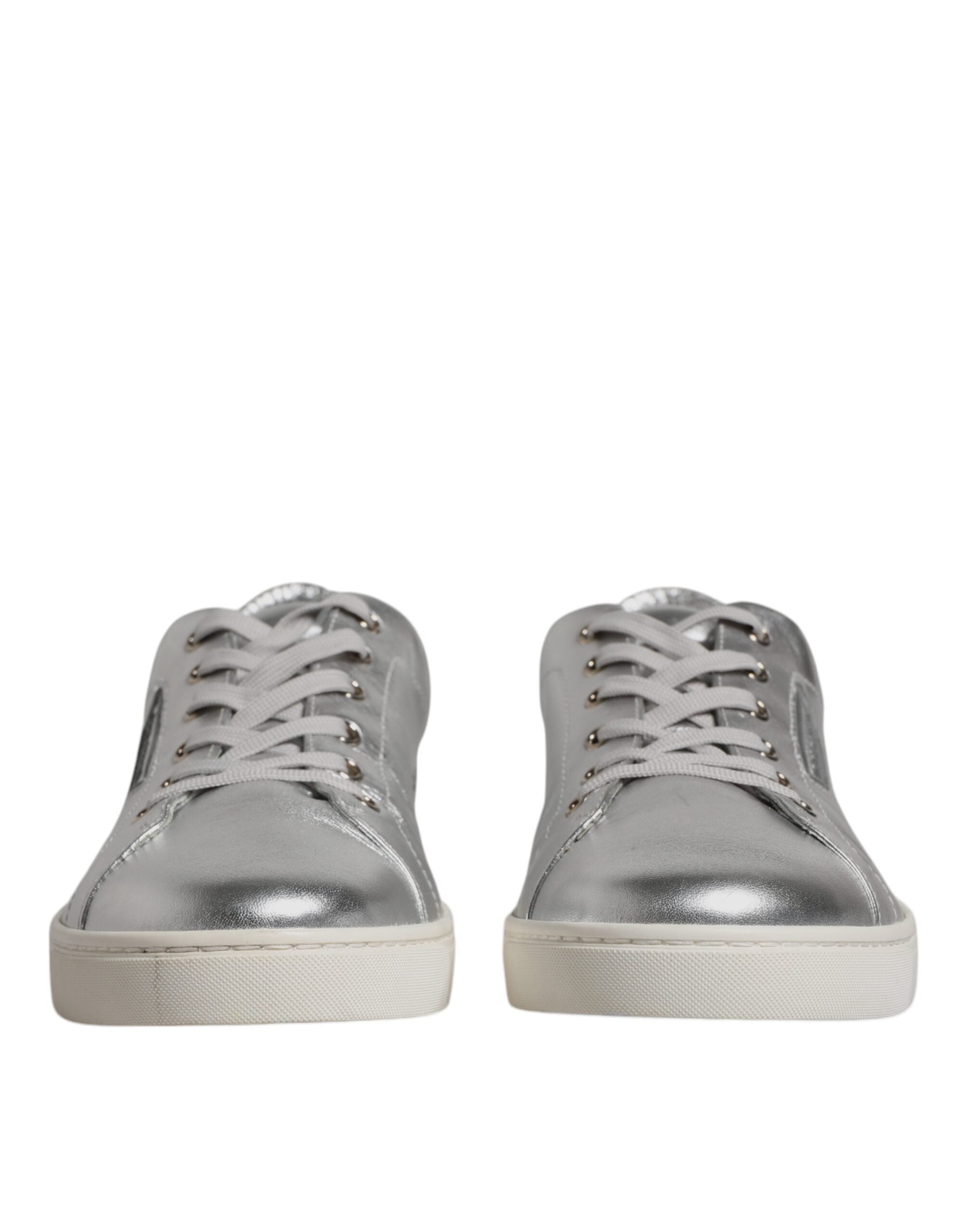 Dolce & Gabbana Silver London Low Top Leather Sneakers Men's Shoes (Pre-Owned)