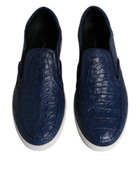 Dolce & Gabbana Blue Croc Exotic Leather Men Sneakers Men's Shoes