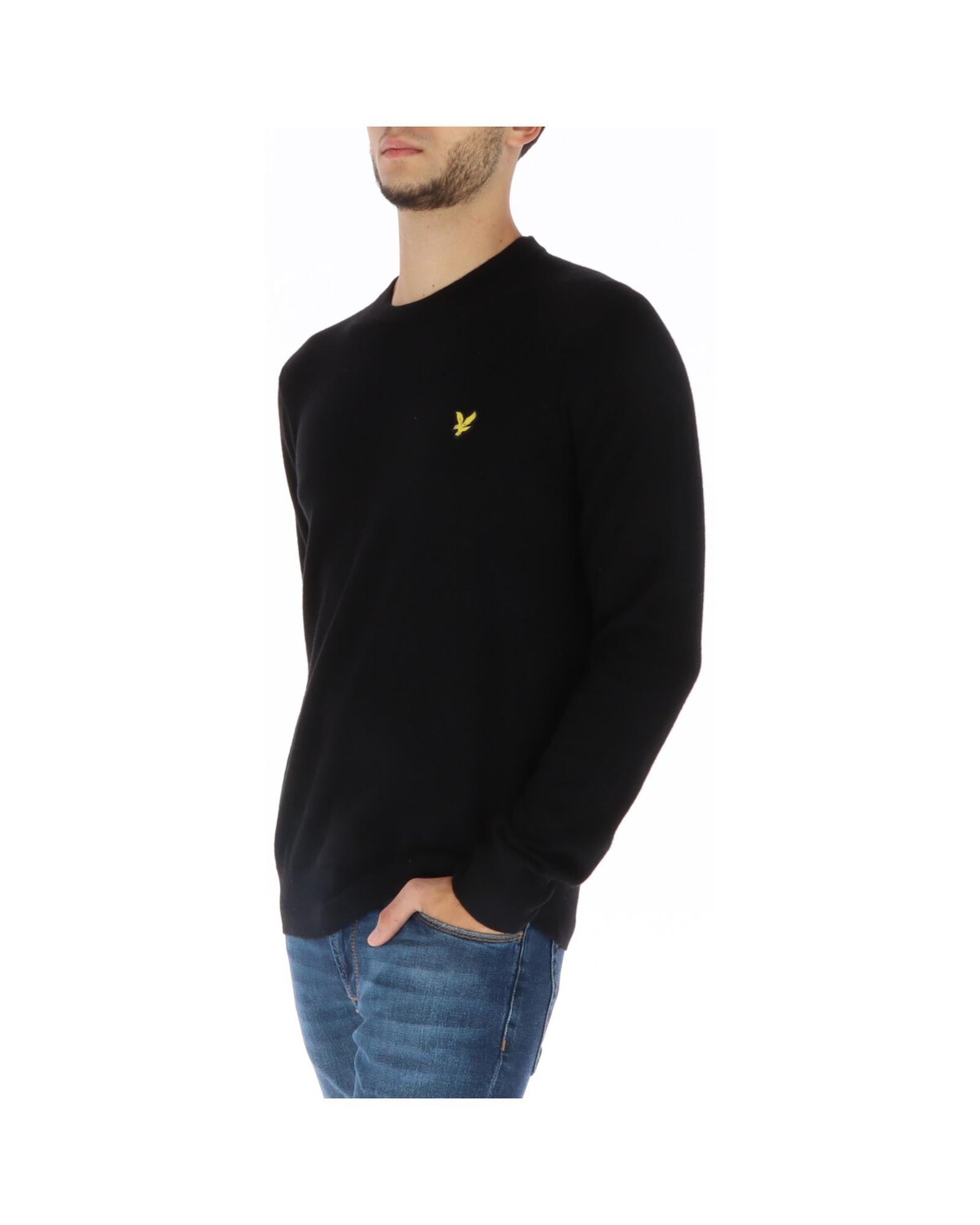 Lyle & Scott Classic Crew Neck Jumper - 100% Merino Wool - Black