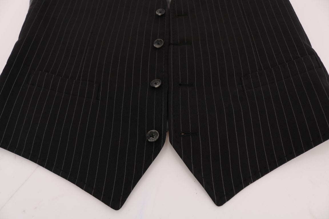 Dolce & Gabbana Black STAFF Cotton Striped Men's Vest