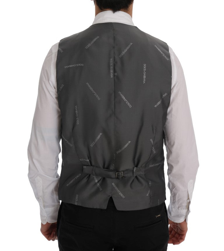 Dolce & Gabbana Gray STAFF Cotton Striped Men's Vest
