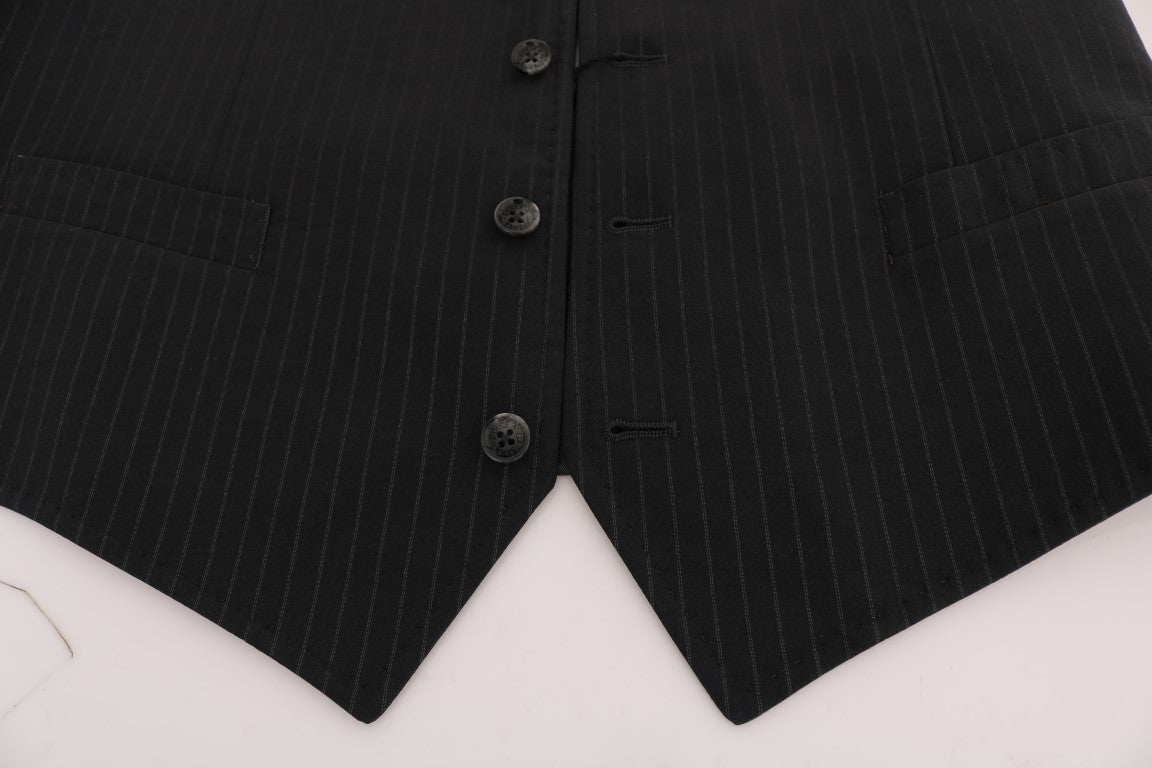 Dolce & Gabbana Gray STAFF Cotton Striped Men's Vest