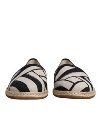 Dolce & Gabbana Dolce & Gabbana Black White Stripes Slip On Espadrille Men's Shoes
