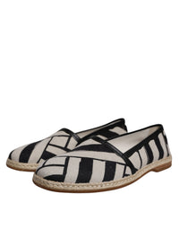 Dolce & Gabbana Dolce & Gabbana Black White Stripes Slip On Espadrille Men's Shoes