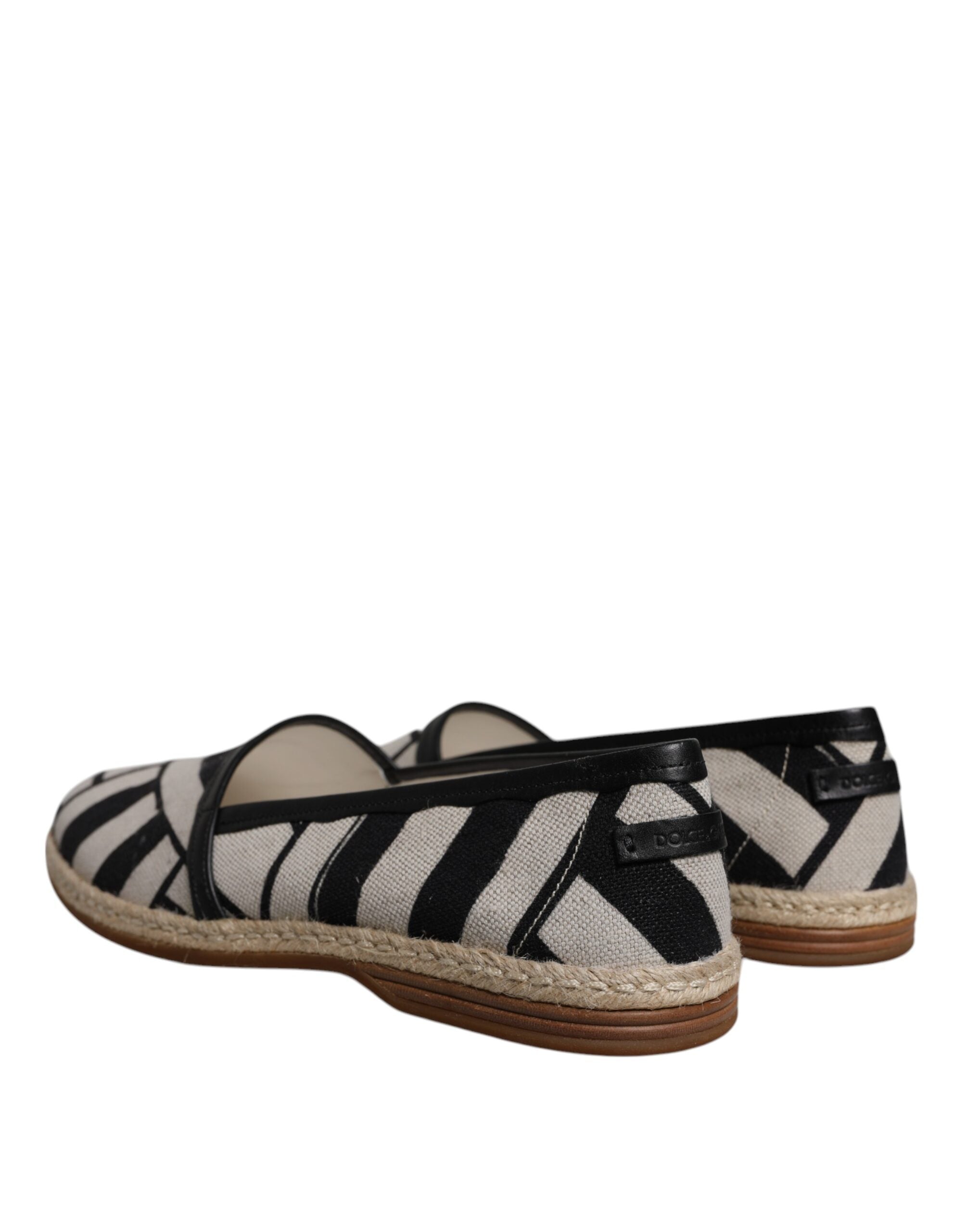Dolce & Gabbana Dolce & Gabbana Black White Stripes Slip On Espadrille Men's Shoes