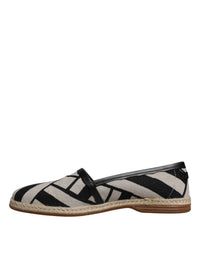 Dolce & Gabbana Dolce & Gabbana Black White Stripes Slip On Espadrille Men's Shoes