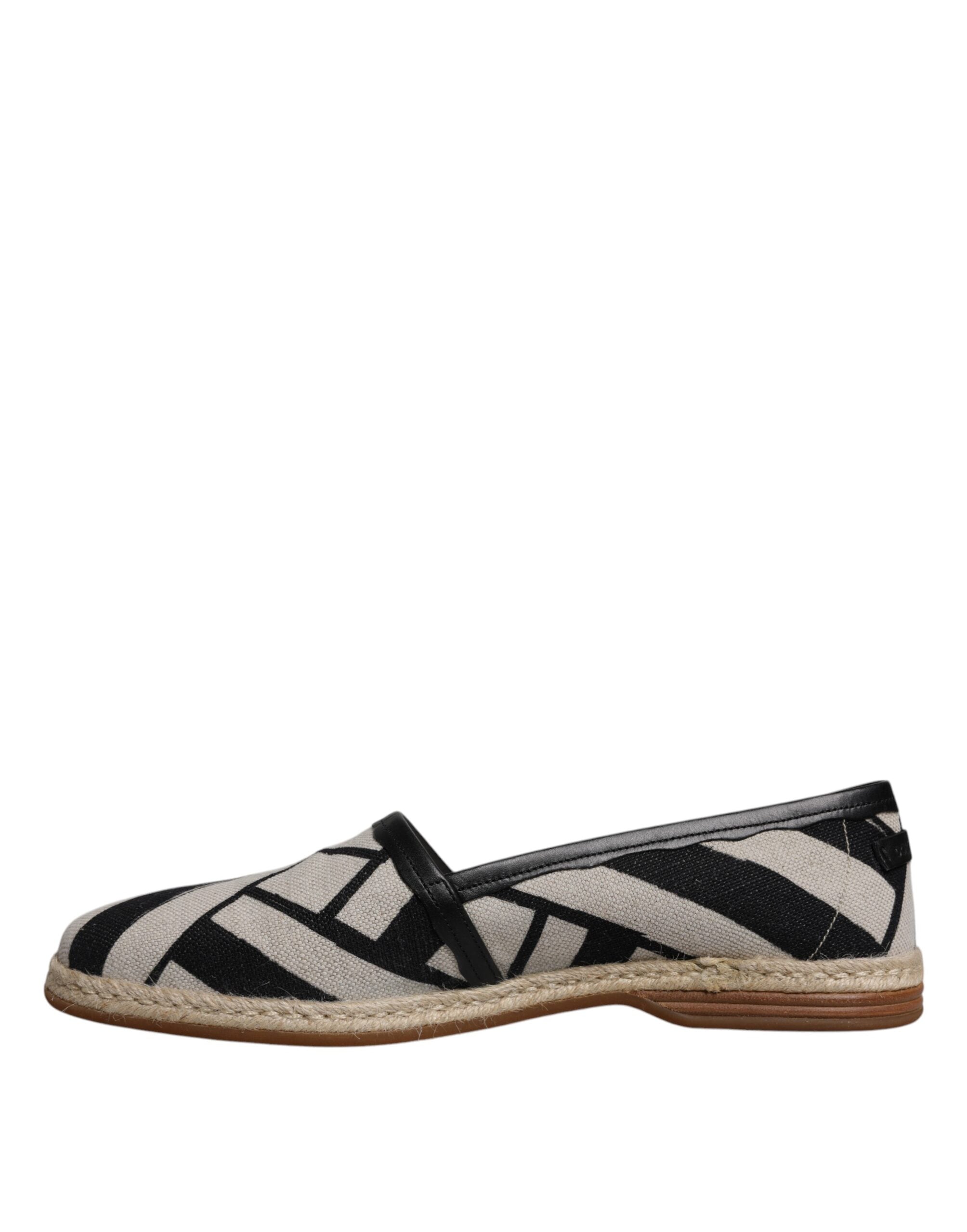 Dolce & Gabbana Dolce & Gabbana Black White Stripes Slip On Espadrille Men's Shoes