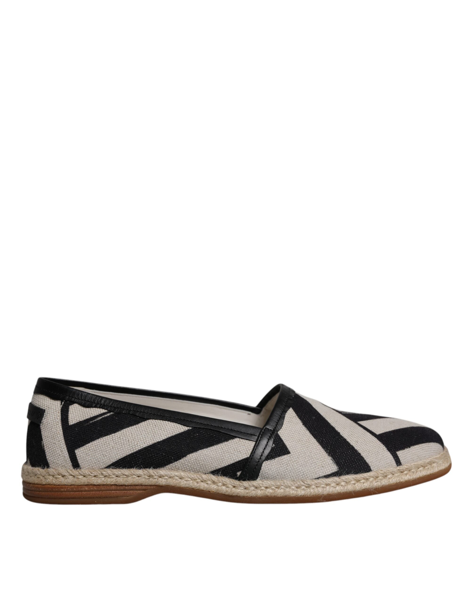 Dolce & Gabbana Dolce & Gabbana Black White Stripes Slip On Espadrille Men's Shoes