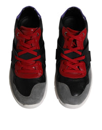 Dolce & Gabbana Multicolor Leather Suede Low Top Sneakers Men's Shoes