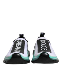 Dolce & Gabbana White Blue Sorrento Slip On Sneakers Men's Shoes