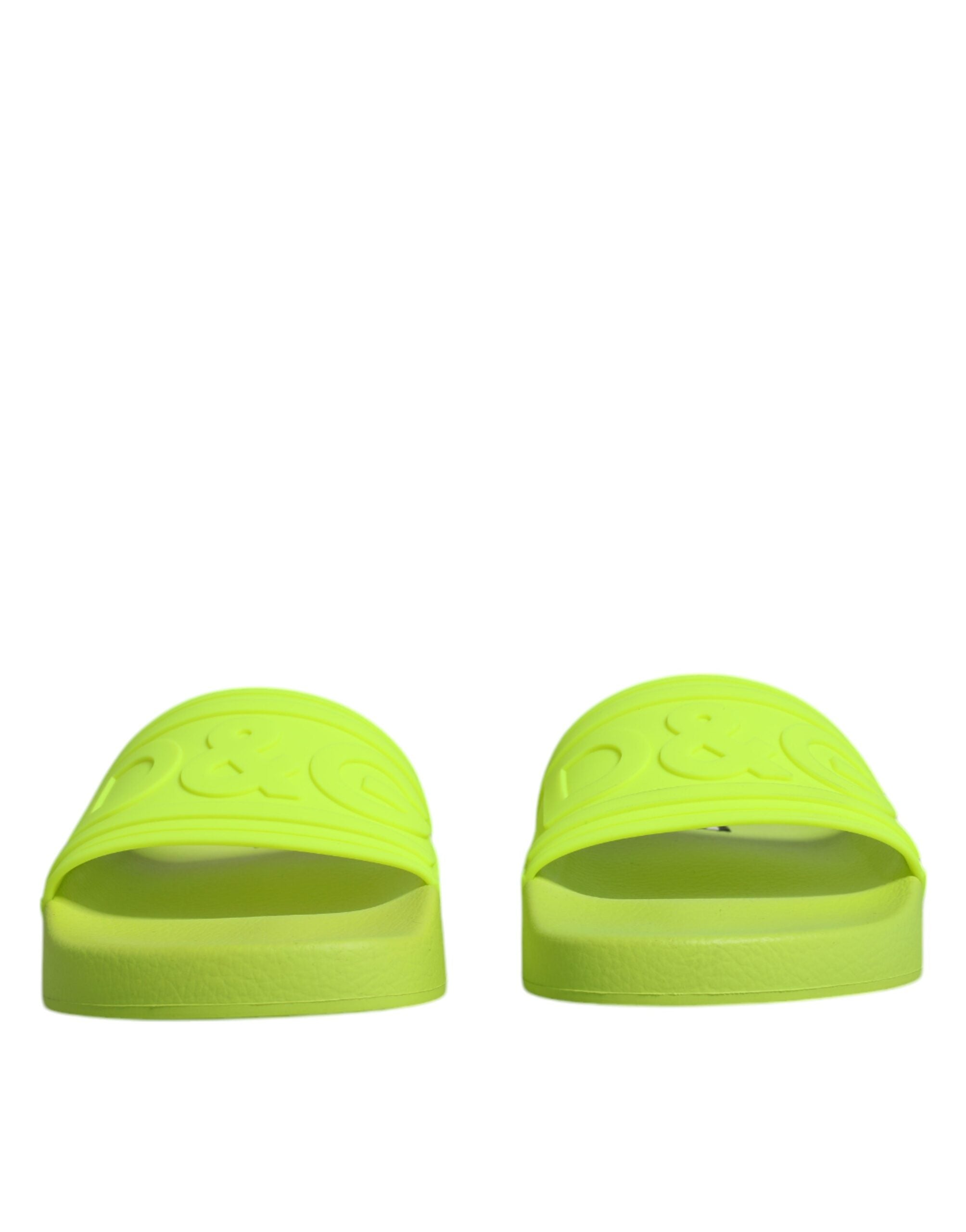 Dolce & Gabbana Dolce & Gabbana Green Rubber Slides Sandals Beachwear Women's Shoes