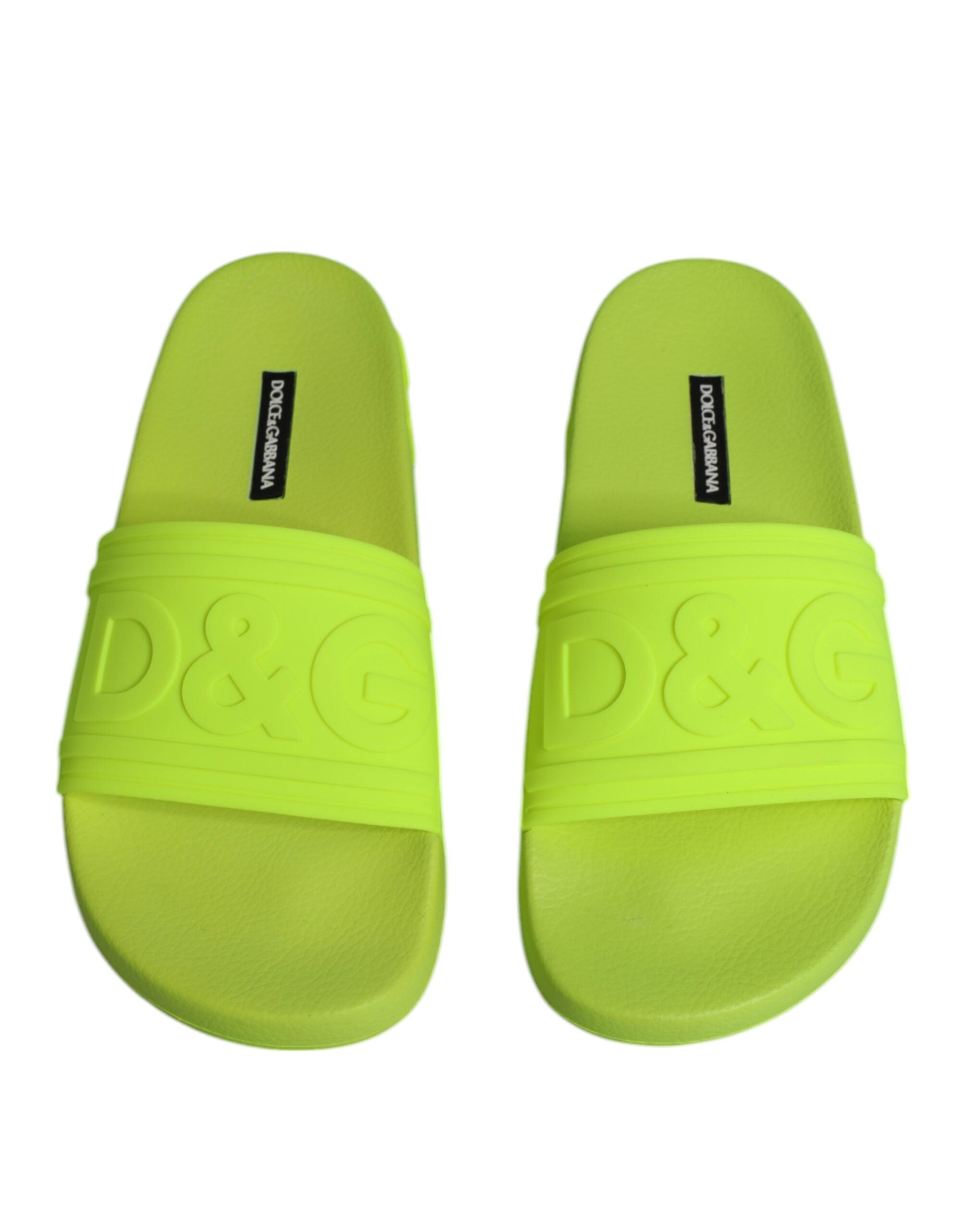 Dolce & Gabbana Dolce & Gabbana Green Rubber Slides Sandals Beachwear Women's Shoes