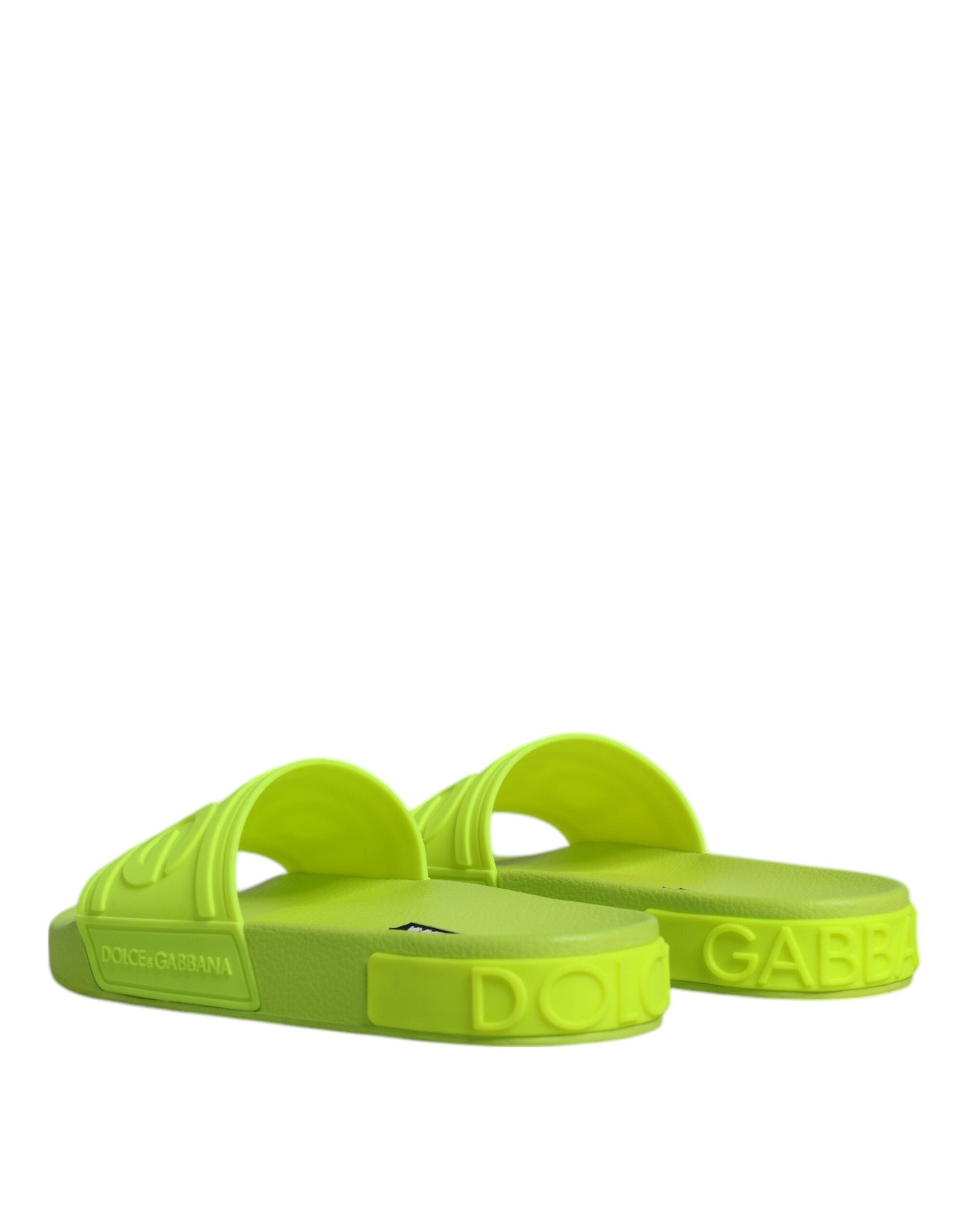 Dolce & Gabbana Dolce & Gabbana Green Rubber Slides Sandals Beachwear Women's Shoes