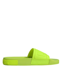Dolce & Gabbana Dolce & Gabbana Green Rubber Slides Sandals Beachwear Women's Shoes