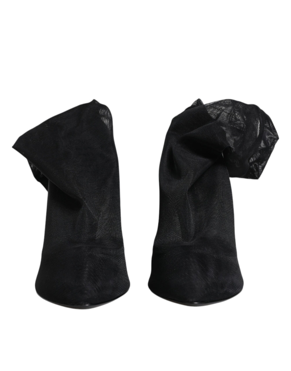 Dolce & Gabbana Dolce & Gabbana Black Silk Stretch Mesh Sock Boots Women's Shoes