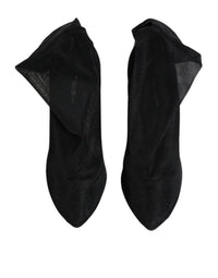 Dolce & Gabbana Dolce & Gabbana Black Silk Stretch Mesh Sock Boots Women's Shoes