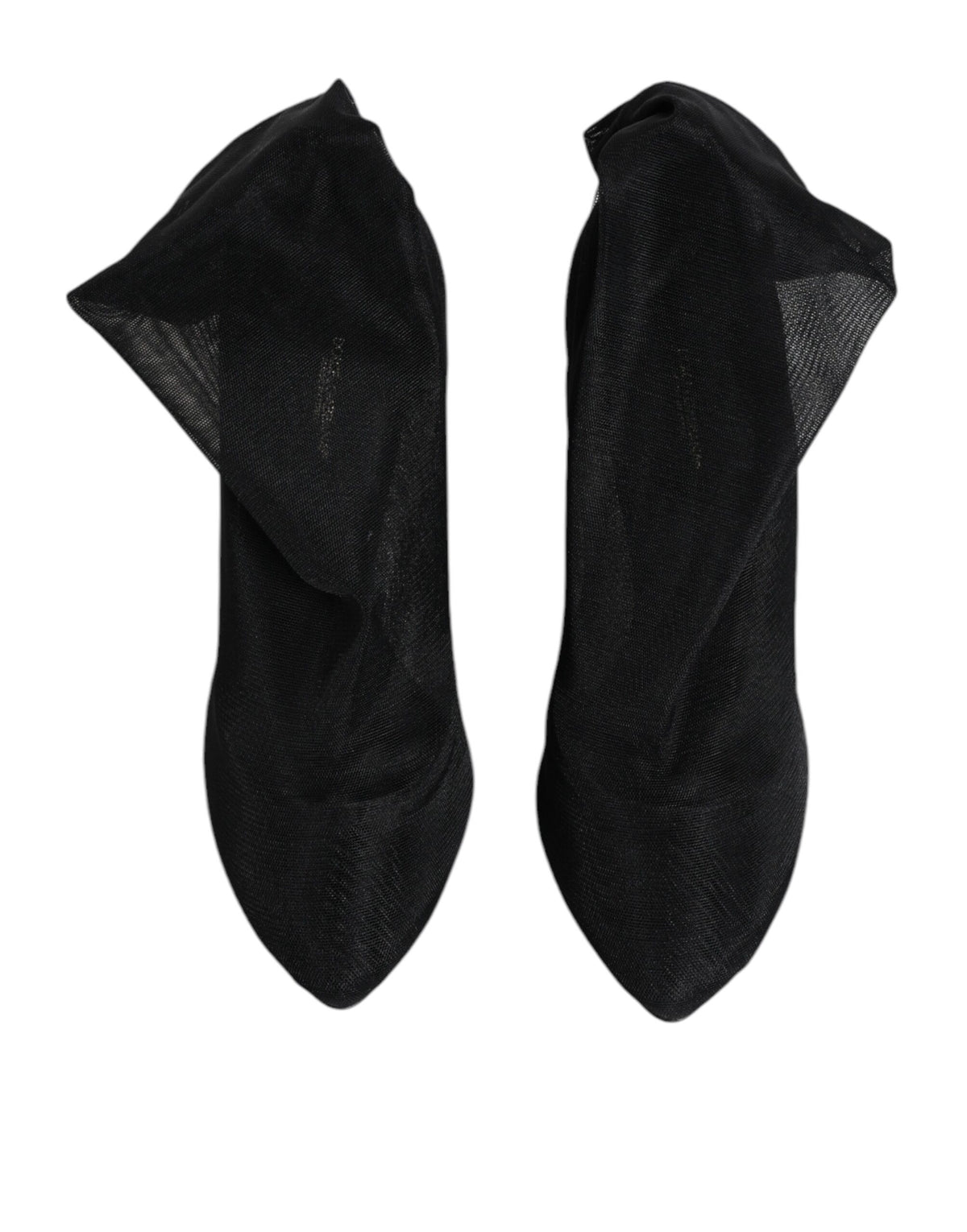 Dolce & Gabbana Dolce & Gabbana Black Silk Stretch Mesh Sock Boots Women's Shoes