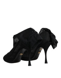 Dolce & Gabbana Dolce & Gabbana Black Silk Stretch Mesh Sock Boots Women's Shoes