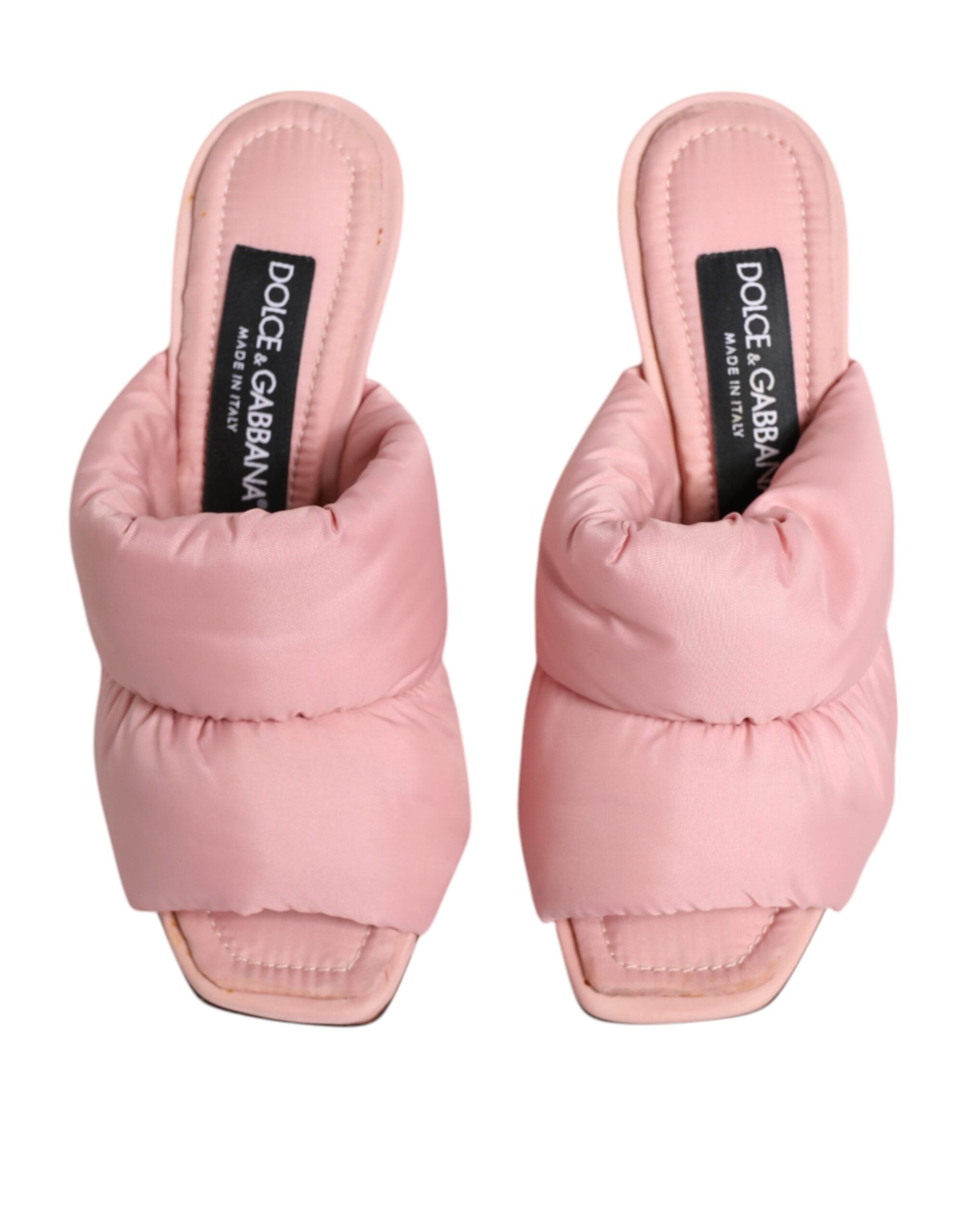 Dolce & Gabbana Pink Quilted DG Heel Slide Sandals Women's Shoes (Pre-Owned)