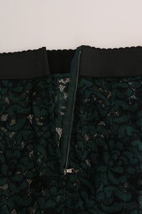 Dolce & Gabbana Green Floral Lace Leggings Women's Pants