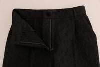 Dolce & Gabbana Black Floral Brocade Capri Women's Pants