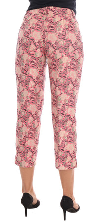 Dolce & Gabbana Pink Floral Brocade Capri Women's Pants